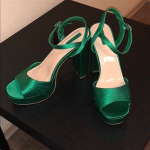 emerald green platform shoes